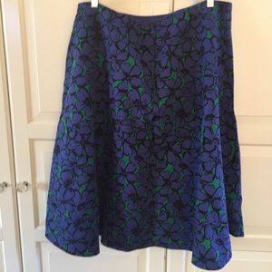 Lane Bryant Green/Blue Floral Skirt